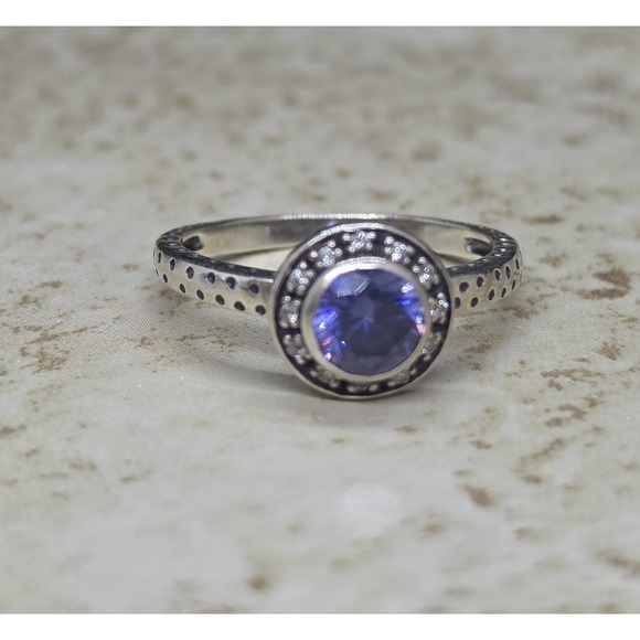 Silpada Jewelry - 9.25 Sterling Silver Silpada Azure Allure Blue Purple CZ Ring Size 8 Thai